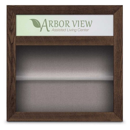 United Visual Products Outdoor Enclosed Combo Board, 42"x32", Satin Frame/Blk Porc & Dk Spruce UVCB4232OD-BLKPORC-DRKSPR
